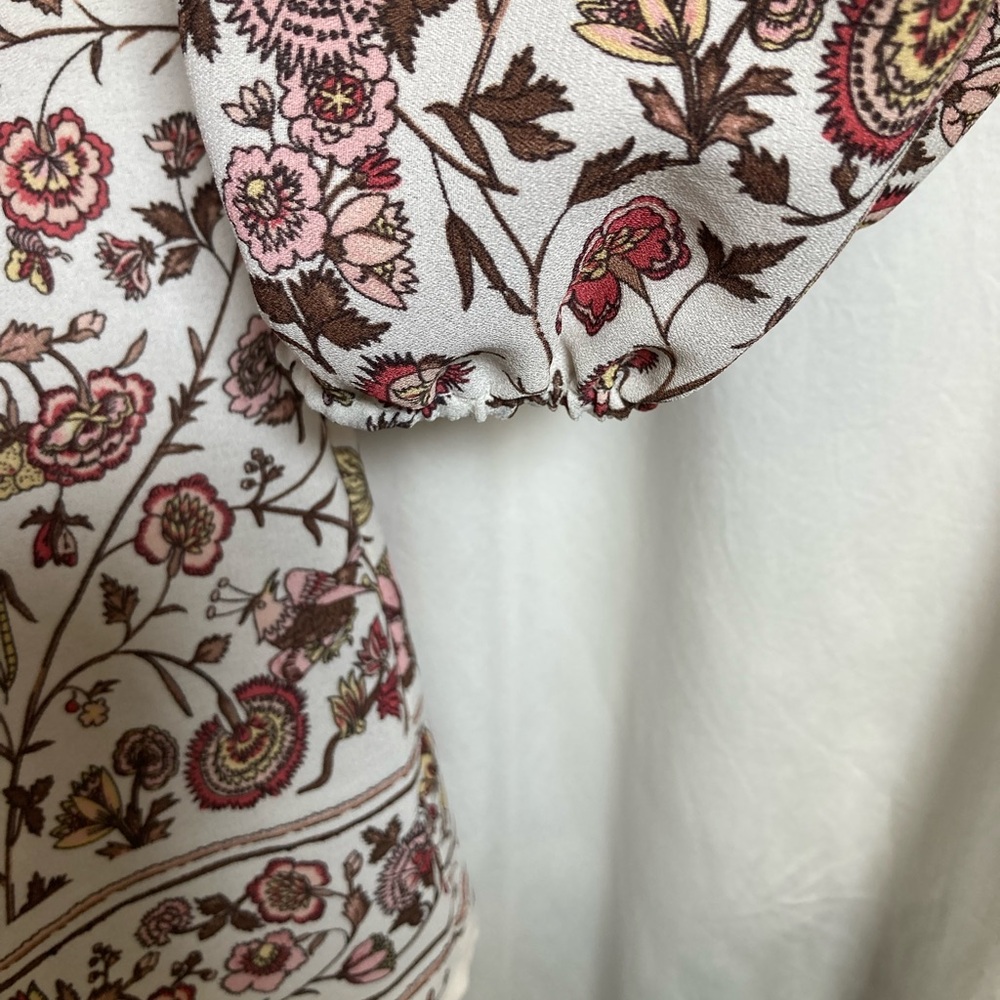 Max Studio Floral Flowy Blouse - Red and Cream Sz XL - Picture 5 of 14